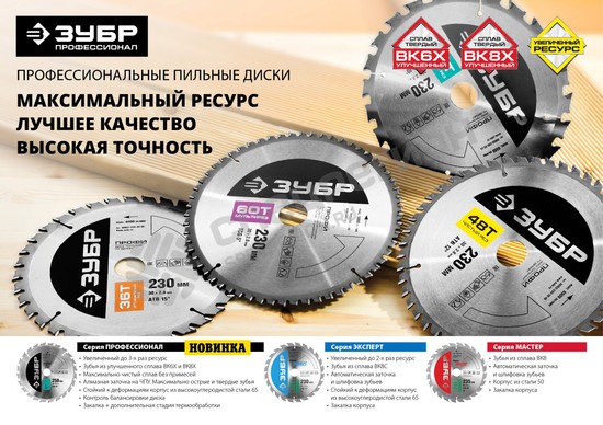 Фотография Диск пильный ЗУБР "ПРОФИ" "Точный-МУЛЬТИ рез" по алюминию, ламинату, пластику, ДСП, 80Т, 255х30мм 36