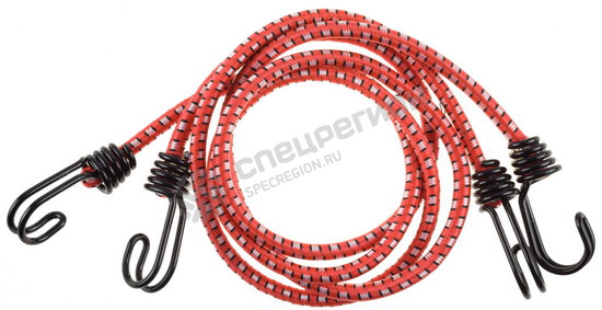 Фотография Шнур STAYER "PROFESSIONAL" резиновый крепежный, двойной стальной крюк, усилен. резина, 100 см, d 8 м