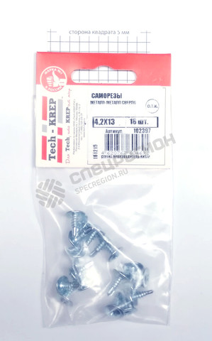 Фотография Саморез ШСММ св. 4,2х13 (18 шт) - пакет 1/уп Tech-Krep 102397