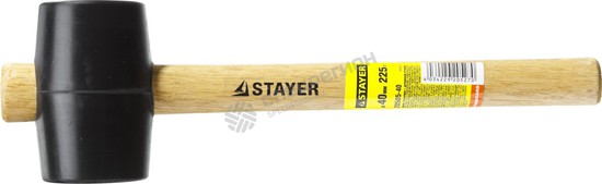 Фотография Киянка Stayer 20505-40 "STANDARD" резиновая черная с деревянной ручкой, 225г