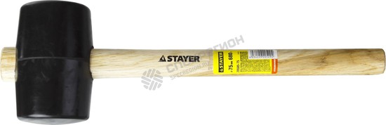 Фотография Киянка Stayer 20505-75 "STANDARD" резиновая черная с деревянной ручкой, 680г