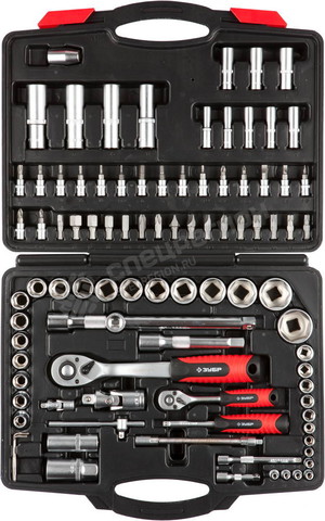 Фотография Набор 27635-H94 ЗУБР "МАСТЕР" Торцовые головки SUPER LOCK, 1/2"+1/4", Cr-V, 94 предмета