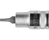 Торцовая 27908-03 бита-головка KRAFTOOL "INDUSTRIE QUALITAT", материал S2, HEX, сатинированная, 1/2"